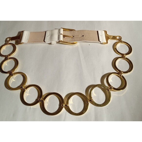Vintage Milly Genuine Leather Gold Ring Belt